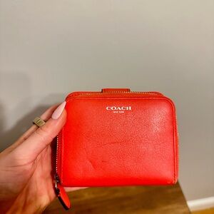 Coach Red Leather Wallet